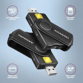 Czytnik kart AXAGON CRE-SMP2A PocketReader USB kompaktowy SD microSD SIM