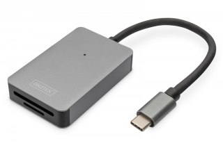 Czytnik kart DIGITUS USB-C 2 portowy aluminiowy UHS-II szybki transfer 300 MB/s