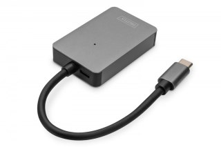 Czytnik kart DIGITUS USB-C 2 portowy aluminiowy UHS-II szybki transfer 300 MB/s
