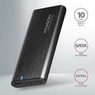 Obudowa AXAGON EEM2-SB2 aluminiowa USB-C 3.2 Gen 2 M.2 SSD czarna