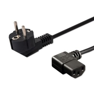 Kabel zasilający Schuko M kątowy IEC C13 1,2m CL-115 czarny