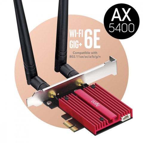 Karta sieciowa Cudy WE3000S WiFi AX5400 PCI-E Tri-Band Bluetooth 5.2