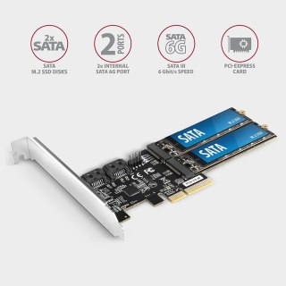 Kontroler AXAGON PCES-SA4M2 PCIe 2x SATA 6G i 2x M.2 6Gb/s