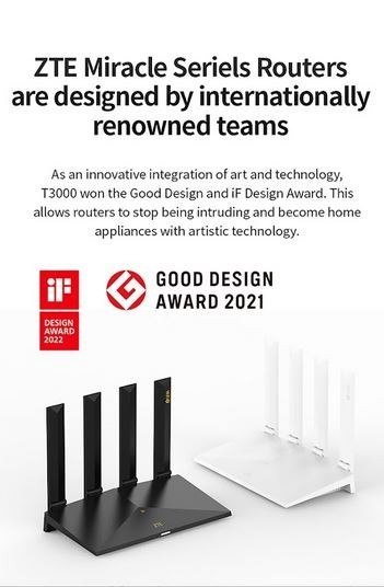 Router ZTE T3000 IDU Wi-Fi 6 szybki stabilny zasięg 3000 Mbps