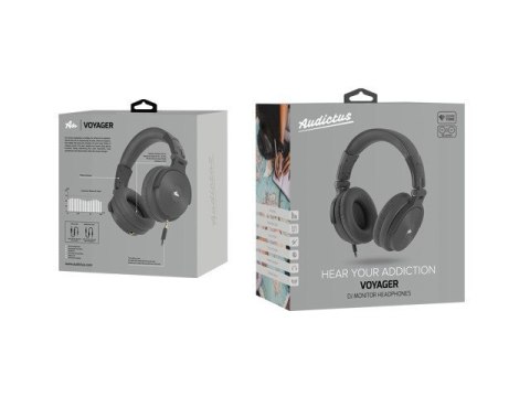 Słuchawki nauszne Audictus Voyager z mikrofonem czarne z wysoką jakością dźwięku