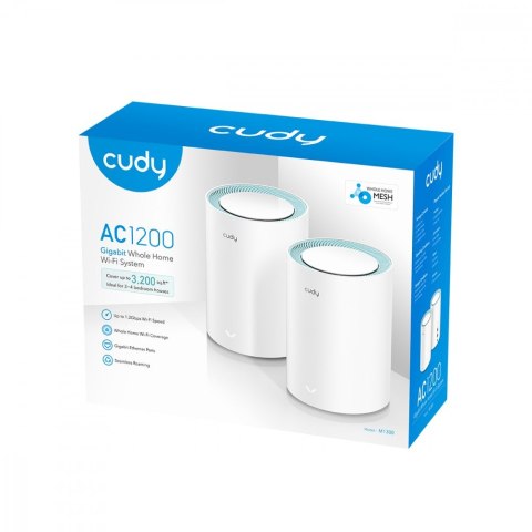 Cudy System WiFi Mesh M1300 2-Pack AC1200 szybki zasięg w całym domu