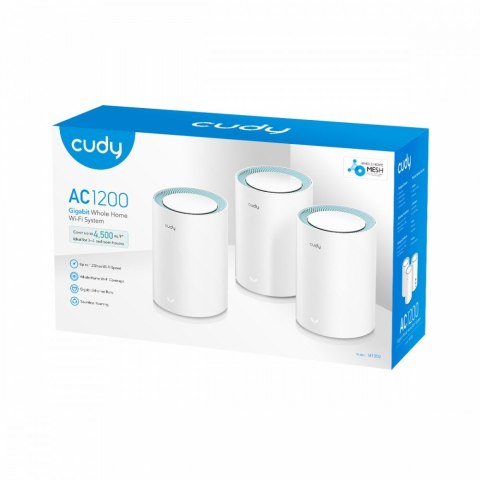System WiFi Mesh Cudy M1300 3-Pack AC1200 z wygodnym zasięgiem