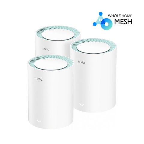 System WiFi Mesh Cudy M1300 3-Pack AC1200 z wygodnym zasięgiem
