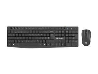 Zestaw Natec Squid klawiatura mysz bezprzewodowy ergonomiczny czarny
