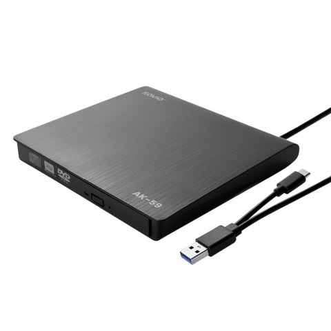 Zewnętrzna nagrywarka Savio AK-59 Slim CD/DVD USB-C USB-A
