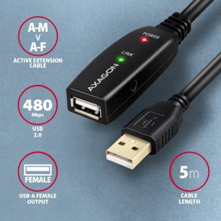 Kabel USB AXAGON ADR-205 aktywny przedłużacz 5m z wzmocnieniem sygnału