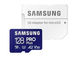 Karta pamięci microSD Samsung 128GB PRO Plus z adapterem U3 A2 4K