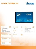 Monitor IIYAMA ProLite T2455MSC-B1 24 10-punktowy dotykowy z kamerą