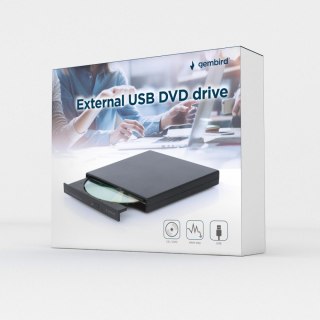 Napęd DVD USB Gembird DVD-USB-04 czarny zewnętrzny czytnik 24x