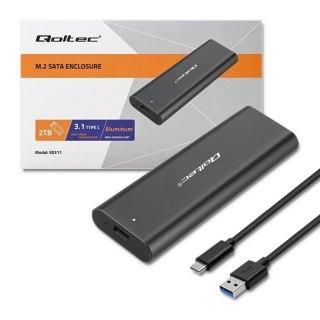 Obudowa Qoltec do dysków M.2 SATA SSD USB typ C kompaktowa