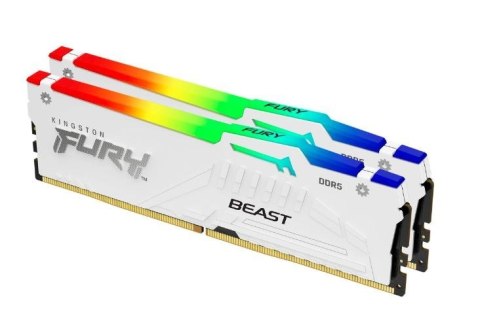 Pamięć Kingston DDR5 Fury Beast RGB 64GB 5600Mhz CL36 biała