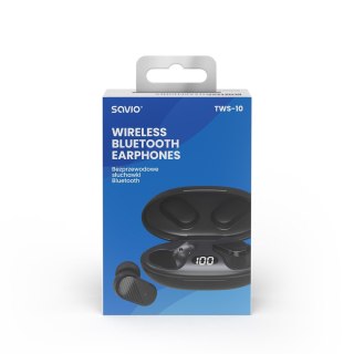 Słuchawki bezprzewodowe Bluetooth 5.3 Savio TWS-10 wodoszczelne IPX4
