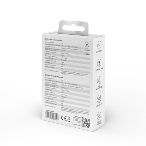 Słuchawki bezprzewodowe Bluetooth 5.3 Savio TWS-10 wodoszczelne IPX4