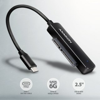 Adapter AXAGON ADSA-FP2C USB-C SATA 6G 2.5 HDD SSD szybki kompaktowy