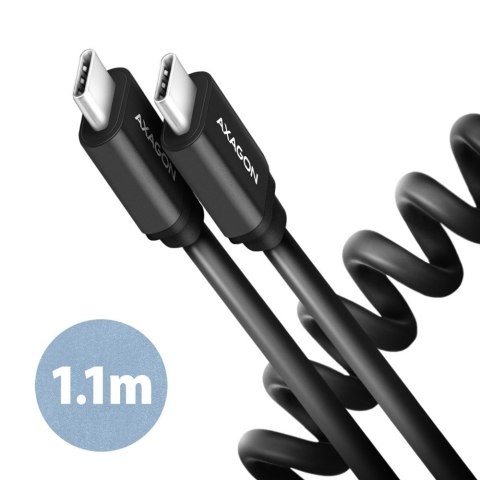 Kabel AXAGON Twister BUCM-CM20TB USB-C 1.1m czarny z PD 3A