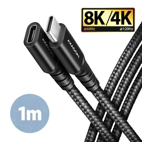 Kabel przedłużacz AXAGON BUCM32 CF10AB USB-C Gen2 1m 20Gbps PD240W czarny