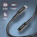 Kabel przedłużacz AXAGON BUCM32 CF10AB USB-C Gen2 1m 20Gbps PD240W czarny