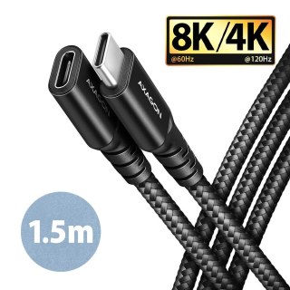 Kabel przedłużacz AXAGON BUCM32-CF15AB Gen2 USB-C 1.5m 20Gbps 5A PD240W czarny