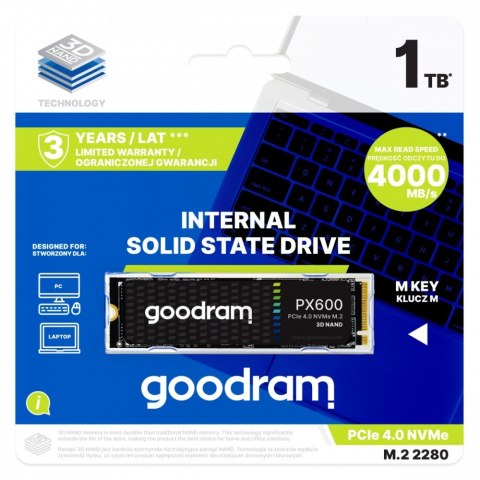 Dysk SSD GOODRAM PX600 1TB M.2 PCIe 4x4 NVMe 5000MBs wydajny