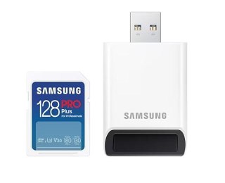 Karta pamięci Samsung SD PRO Plus 128GB z czytnikiem wydajna UHS-I