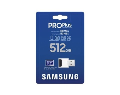 Karta pamięci microSD Samsung PRO Plus 512GB z czytnikiem szybka