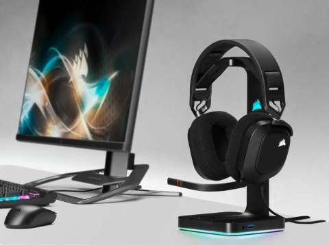 Słuchawki Corsair HS80 RGB USB czarne wydajne gamingowe z Dolby Audio 7.1