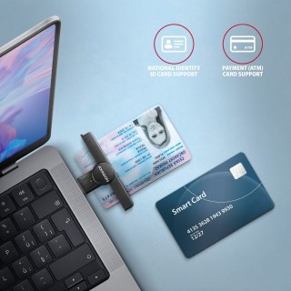 Czytnik kart AXAGON CRE-SMPA USB-A kompaktowy mobilny z ergonomiczna konstrukcja