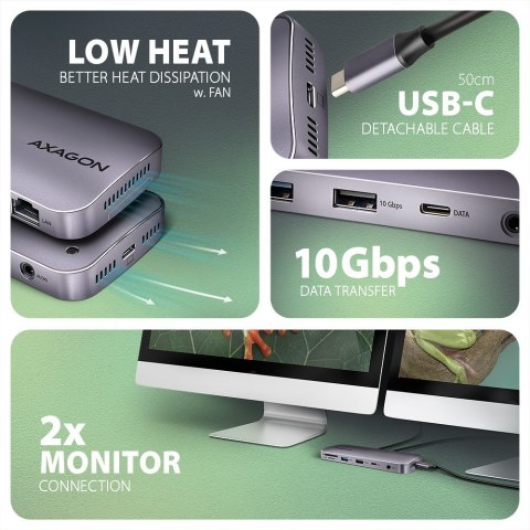 Hub USB-C AXAGON HMC-12GM2 12w1 10Gbps z HDMI 4K i czytnikiem kart