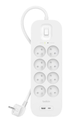 Listwa przeciwprzepięciowa Belkin SurgePlus 8 gniazd 2m z USB-C i USB-A