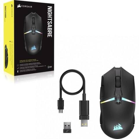 Mysz Corsair Nightsabre Wireless RGB dla graczy bezprzewodowa 26000 dpi