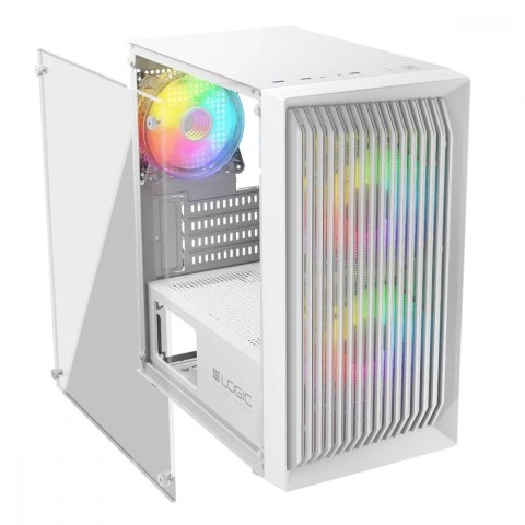 Obudowa Komputerowa Logic Atos ARGB Mini USB 3.0 biała gamingowa