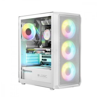 Obudowa Komputerowa Logic Portos ARGB Midi USB 3.0 Biała Gamingowa