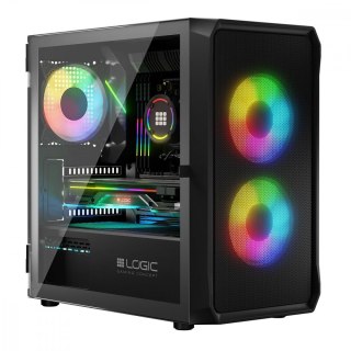 Obudowa komputerowa Logic Portos ARGB Mini Tower USB 3.0 Czarna