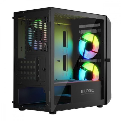 Obudowa komputerowa Logic Portos ARGB Mini Tower USB 3.0 Czarna