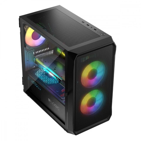 Obudowa komputerowa Logic Portos ARGB Mini Tower USB 3.0 Czarna