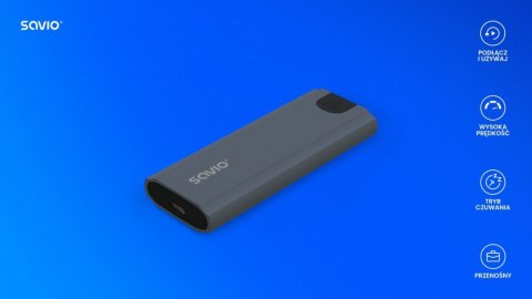 Obudowa na dysk zewnętrzny M.2 SSD NVMe Savio AK-67 USB-C 3.1 kompaktowa