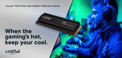 Dysk SSD Crucial T500 1TB M.2 NVMe 7300 MB/s do gier i edycji wideo