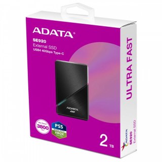 Dysk zewnętrzny SSD Adata SE920 2TB USB4 C 3800 MB/s czarny