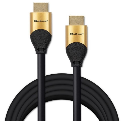 Kabel HDMI v2.1 Ultra High Speed 8K 60Hz 5m Qoltec złoty