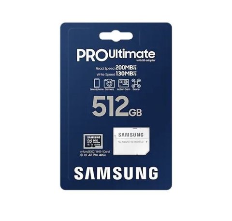 Karta pamięci Samsung microSD Pro Ultimate 512GB szybka z adapterem