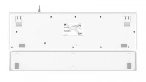Klawiatura Krux Frost RGB srebrno-biała multimedialna ergonomiczna