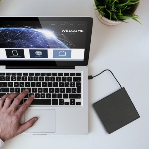 Nagrywarka DVD-RW Qoltec zewnętrzna USB 2.0 czarna wydajna