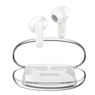 Słuchawki Bluetooth 5.3 AWEI T85 ENC TWS białe z etui do ładowania