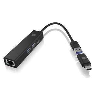 Hub IcyBox IB-HUB1439-LAN 4w1 USB-C USB-A LAN szybki