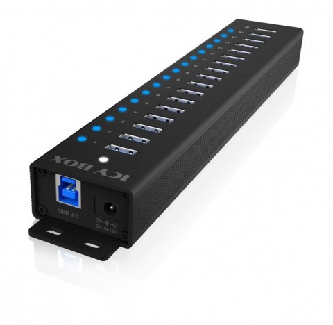 Hub IcyBox IB-HUB1717 17 portowy USB 3.2 Gen 1 z zasilaczem 96W
